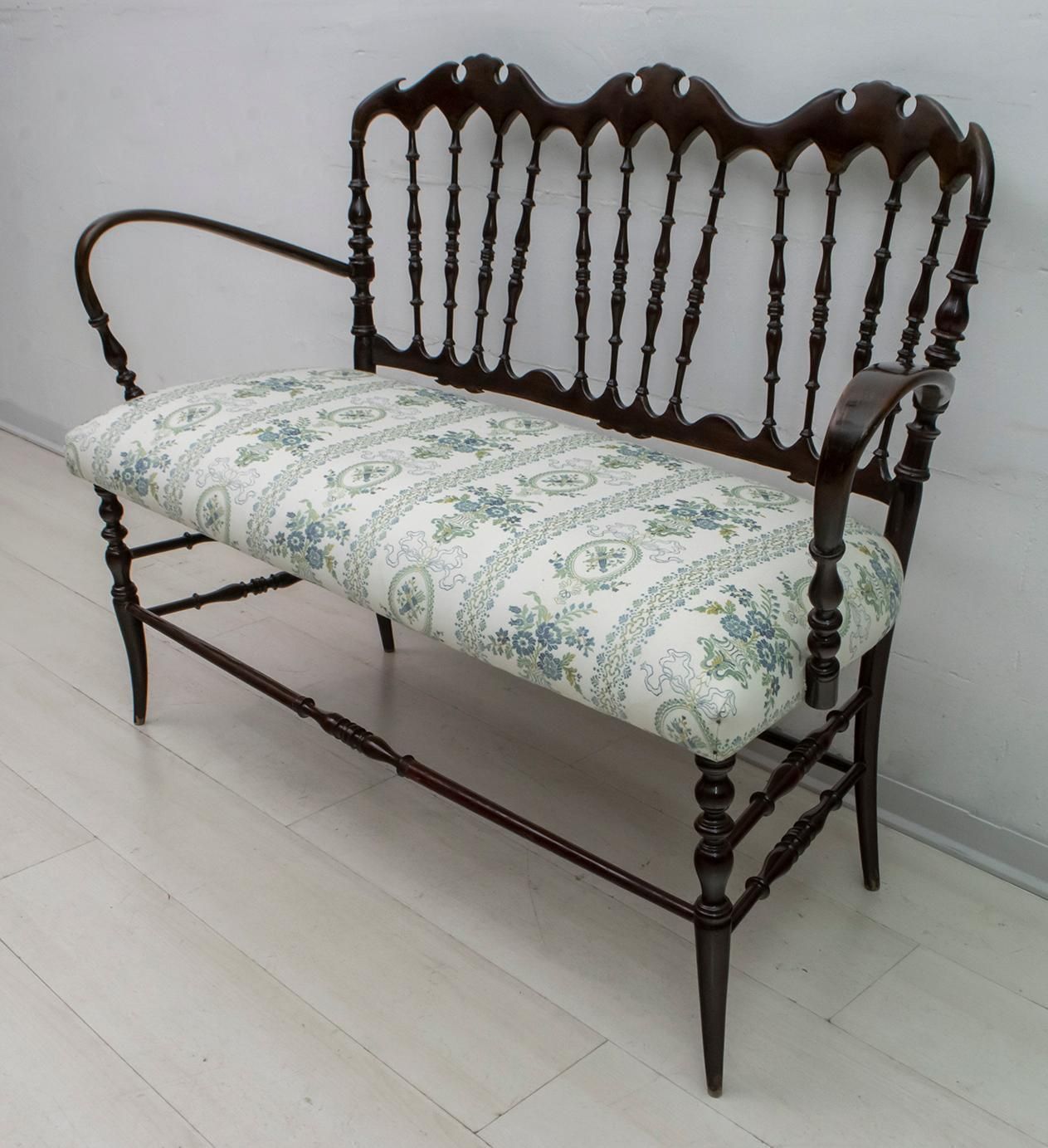 Giuseppe Gaetano Descalzi Midcentury Italian Chiavari Sofa And 2 Armchairs, 50s photo 4574.0