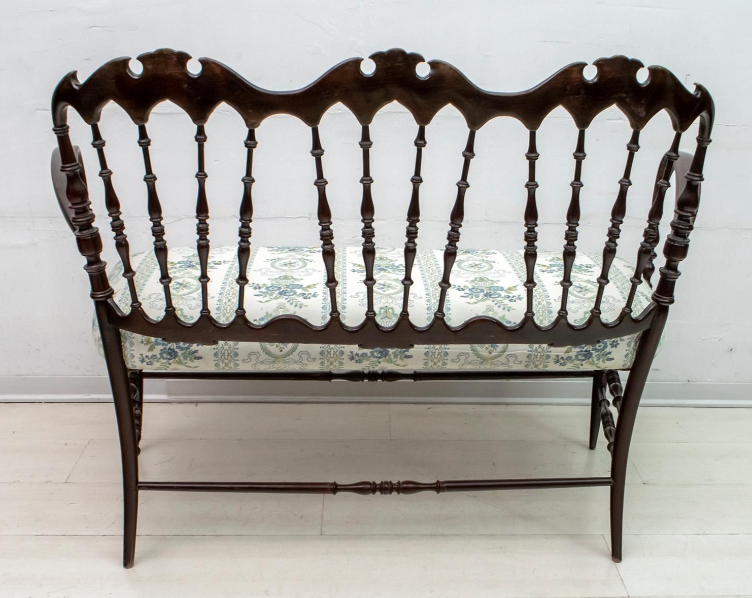 Giuseppe Gaetano Descalzi Mid Century Modern Italian Chiavari Sofa, 1950s photo buy
