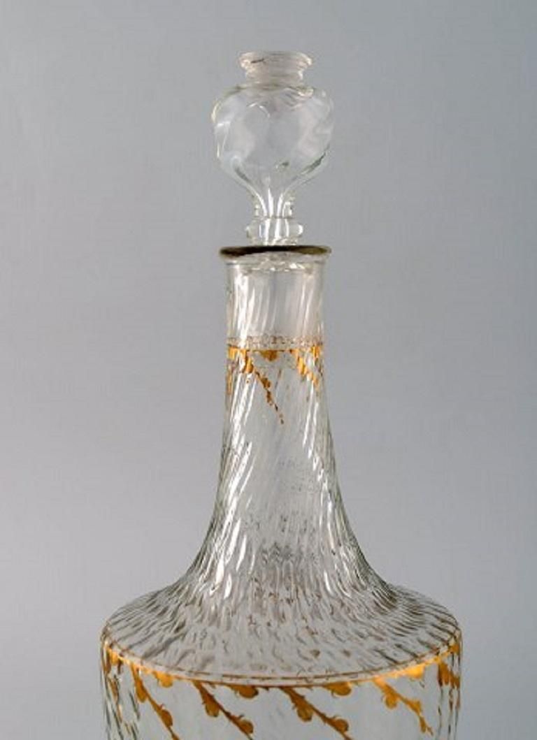 Emile Gallé, Six Early And Rare Wine Glasses And Carafe In Art Glass photo vintage
