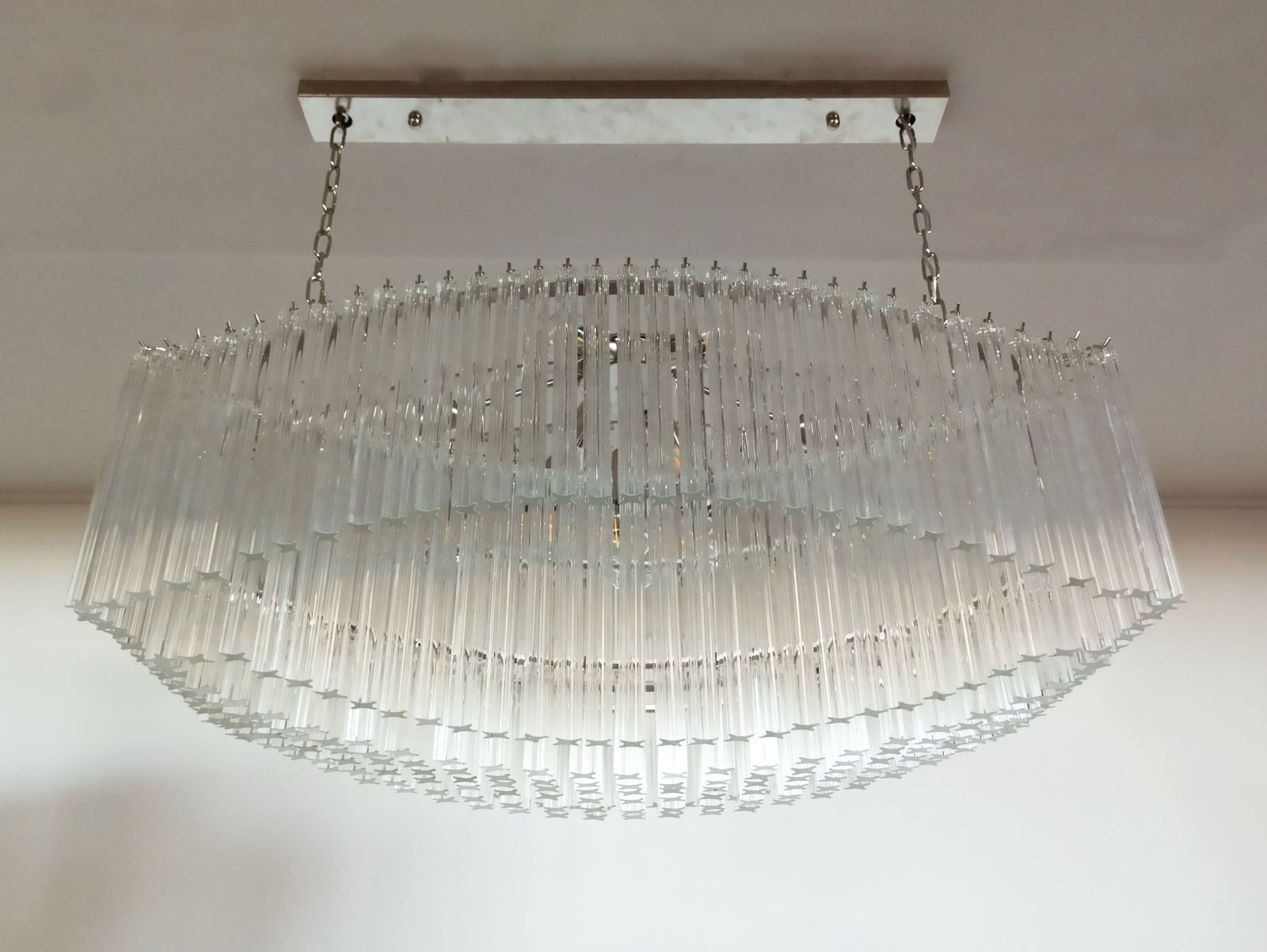 3540.0 Extraordinary Quadriedri Murano Glass Chandelier   292 Clear Prism Quadriedri   Pagoda photo
