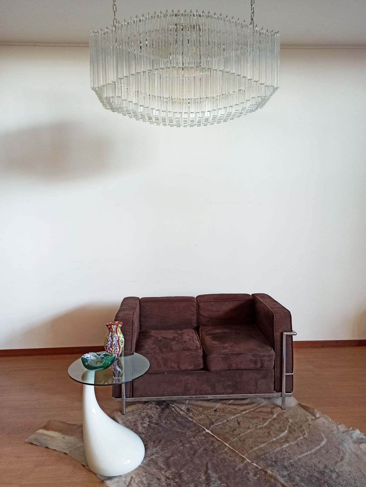 photo vintage Extraordinary Quadriedri Murano Glass Chandelier   292 Clear Prism Quadriedri   Pagoda