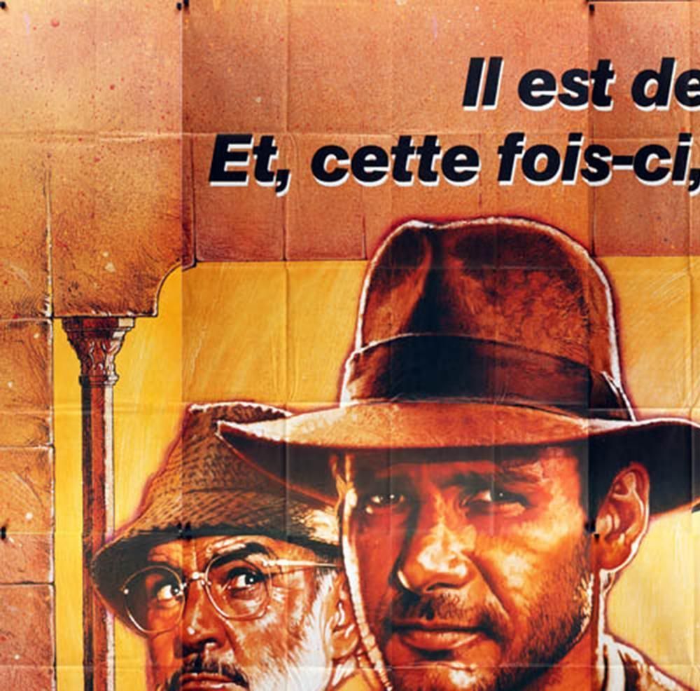Indiana Jones And The Last Crusade 1989 French 8 Sheet Film Movie Poster, Struzan photo 500.0