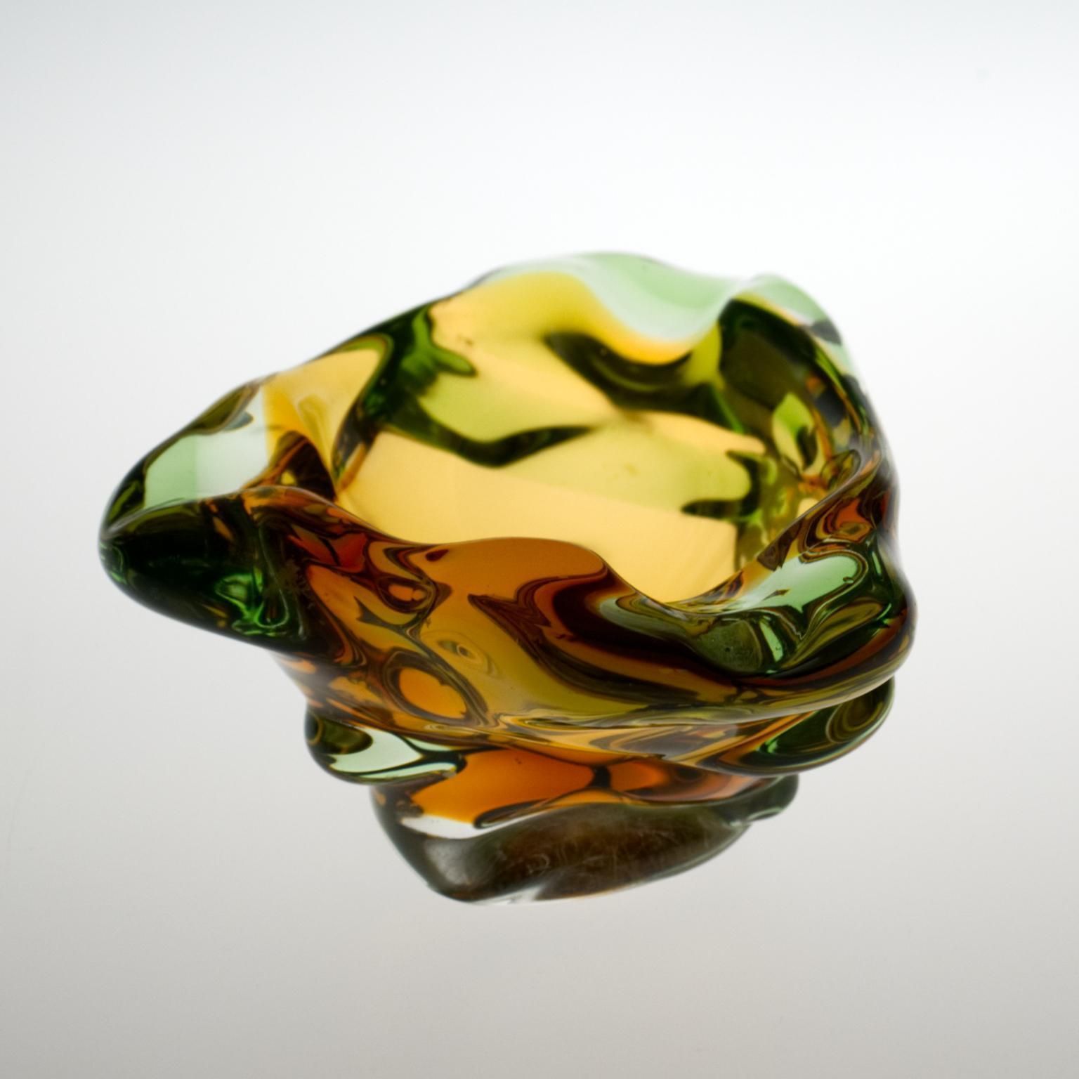Mid Century Glass Ashtray By Frantisek Zemek For Mstišov Glassworks, 1960s photo Home Decor