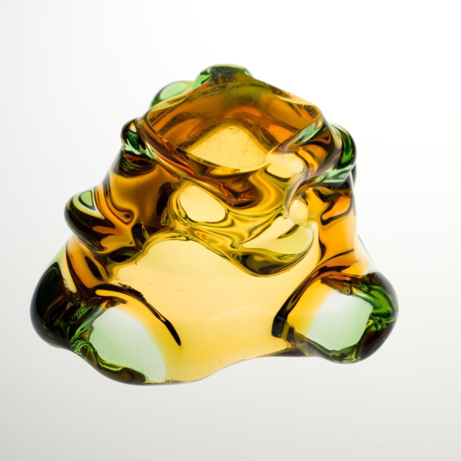 Mid Century Glass Ashtray By Frantisek Zemek For Mstišov Glassworks, 1960s photo vintage
