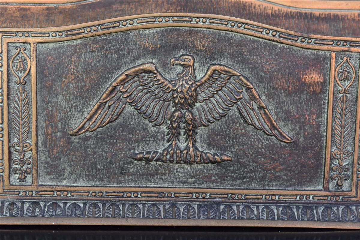 Empire Style Bronze Leverrier Desk Set With Palm Leaves Decor photo for sale