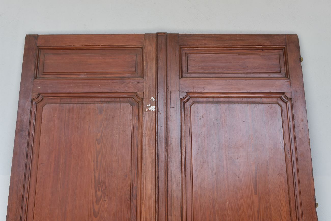 Double Old Communication Door In Pitchpin Period 1900 photo Home Fixtures