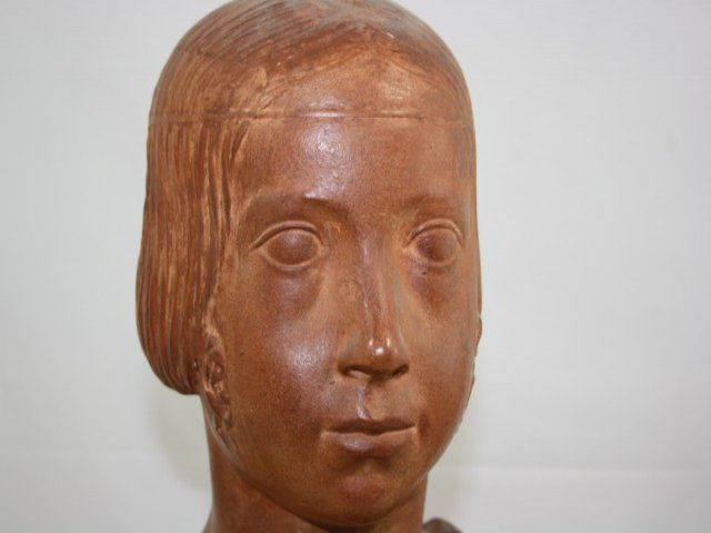 980.0 Bust Of A 19th Century Italian Terracotta Woman photo
