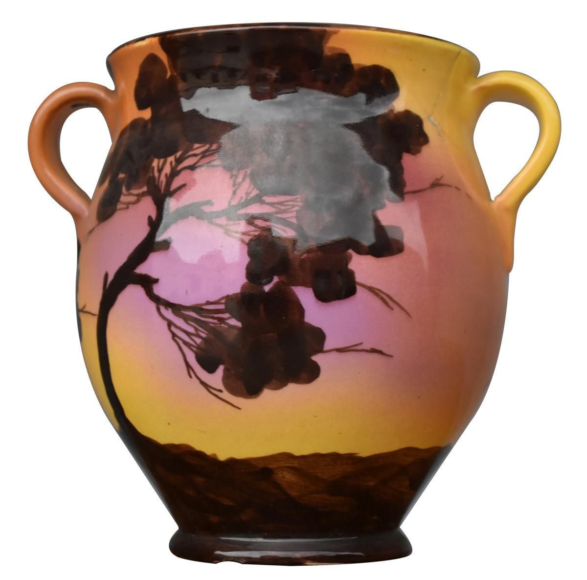 Provençal Earthenware Pot Saint Jean Du Desert Painted Signed C. Berty