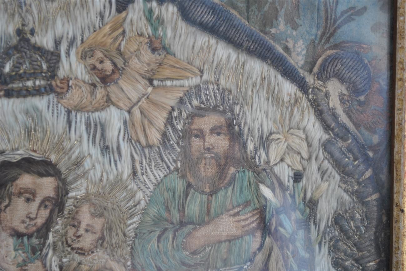 Table Embroidery Religious Scene Nineteenth Time photo 675.0