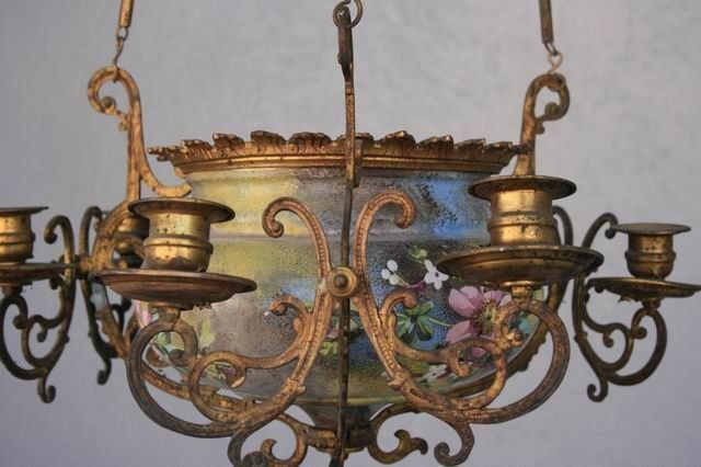 552.0 Hanging Chandelier In Painted Bronze photo
