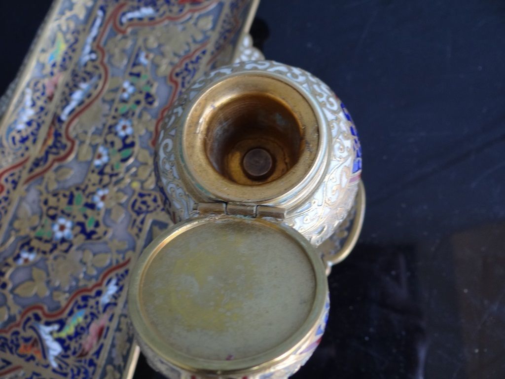 photo furniture Inkwell In Bronze And Cloisonné Of Paris Napoleon III