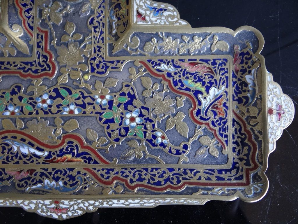 1299.0 Inkwell In Bronze And Cloisonné Of Paris Napoleon III photo