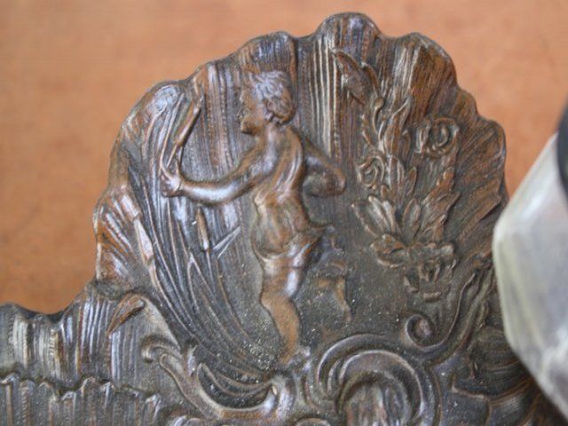 Rocaille Style Pewter Inkwell For Baby photo Home Decor