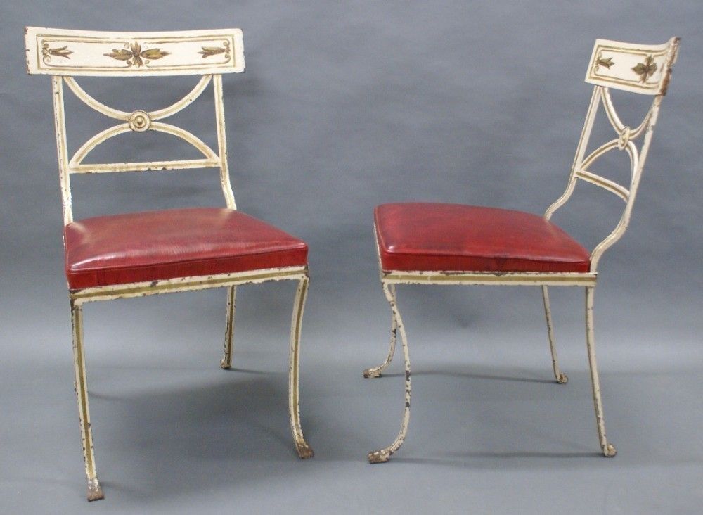 A Very Rare Pair Of 19th Century Wrought Iron Chairs photo Furniture