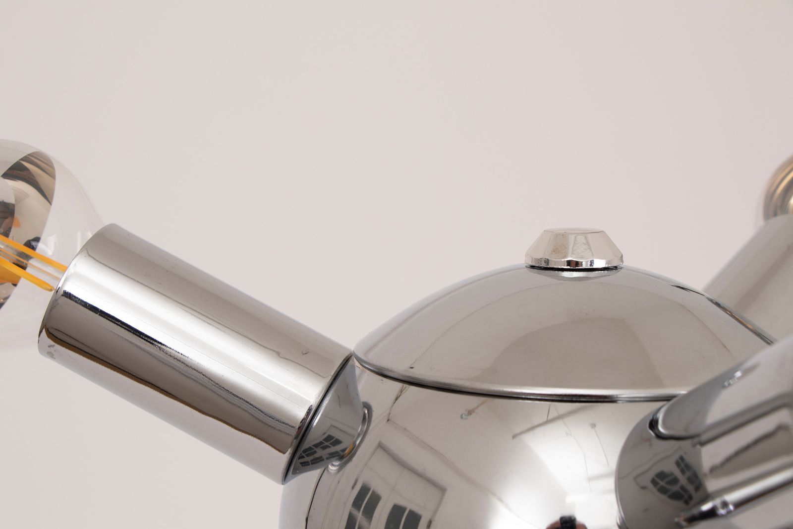 American Midcentury Space Age Chrome Sputnik Table Lamp By Underwriters Laboratories C.1960 photo Lighting