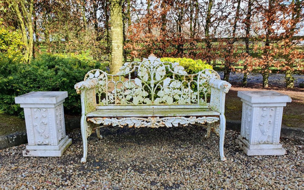 Cast Iron Dog Head And Fern Garden Seat photo furniture