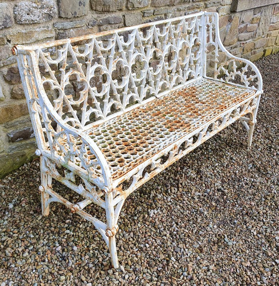 Heavy Cast Iron Gothic Garden Seat photo furniture