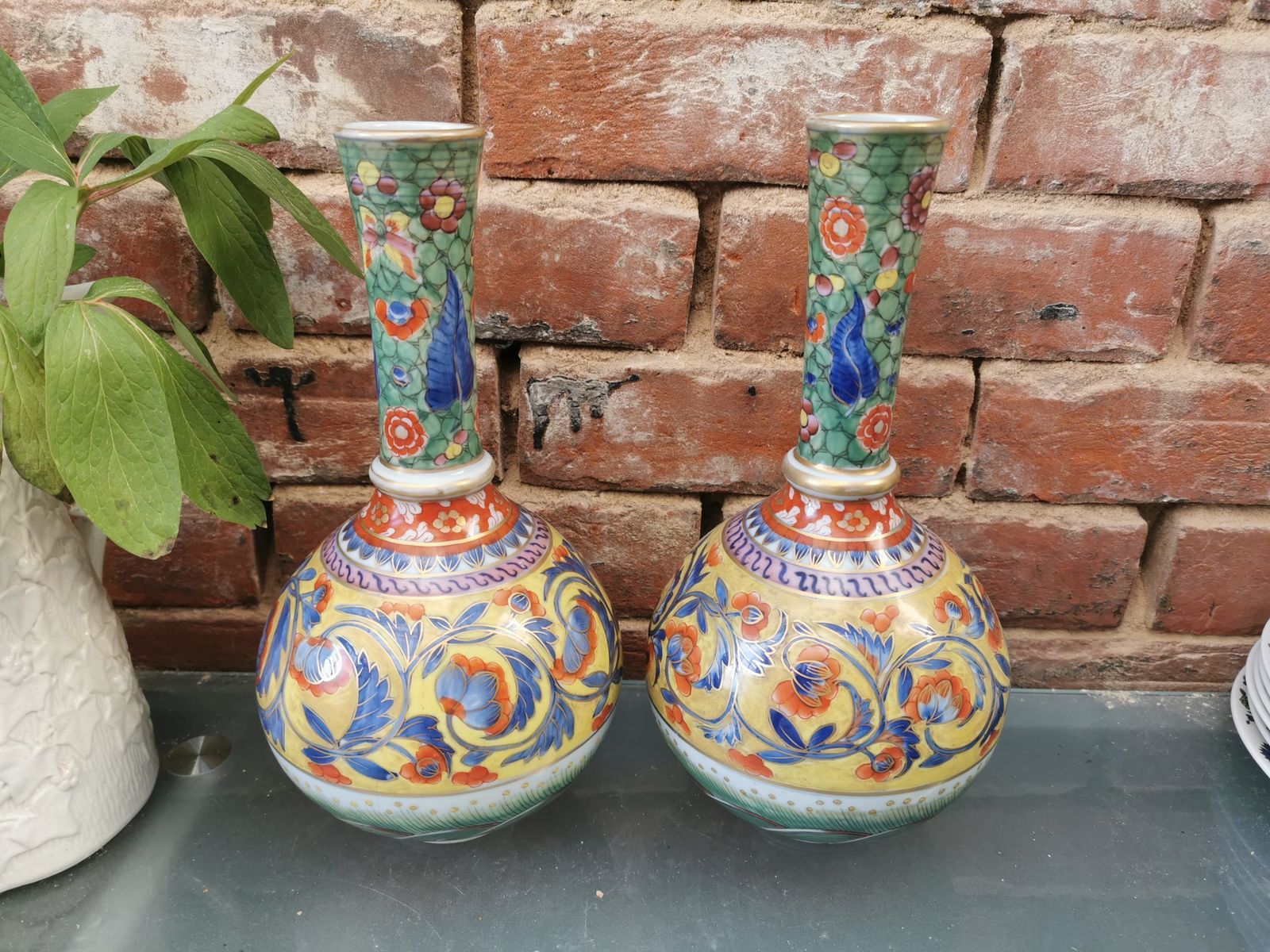 Pair Of Antique Clobbered Ware Vases, Probably French Dating From Late 19th Century photo furniture