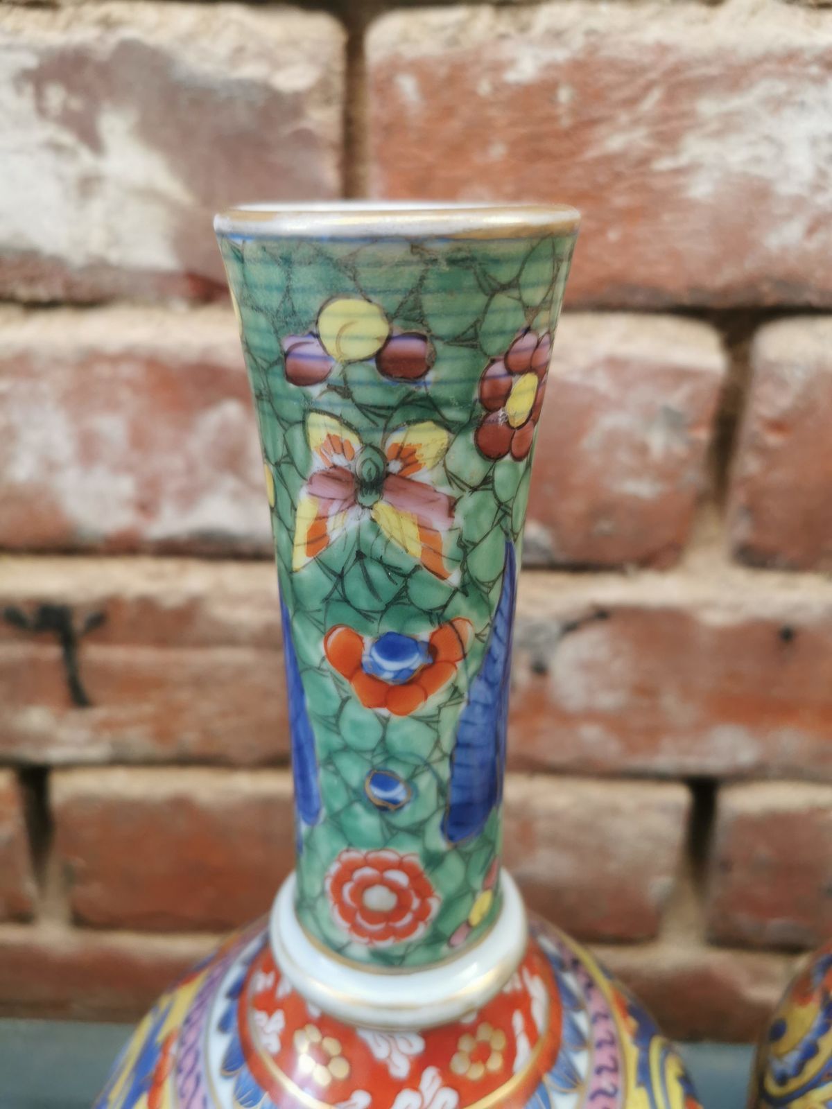 Pair Of Antique Clobbered Ware Vases, Probably French Dating From Late 19th Century photo 695.0