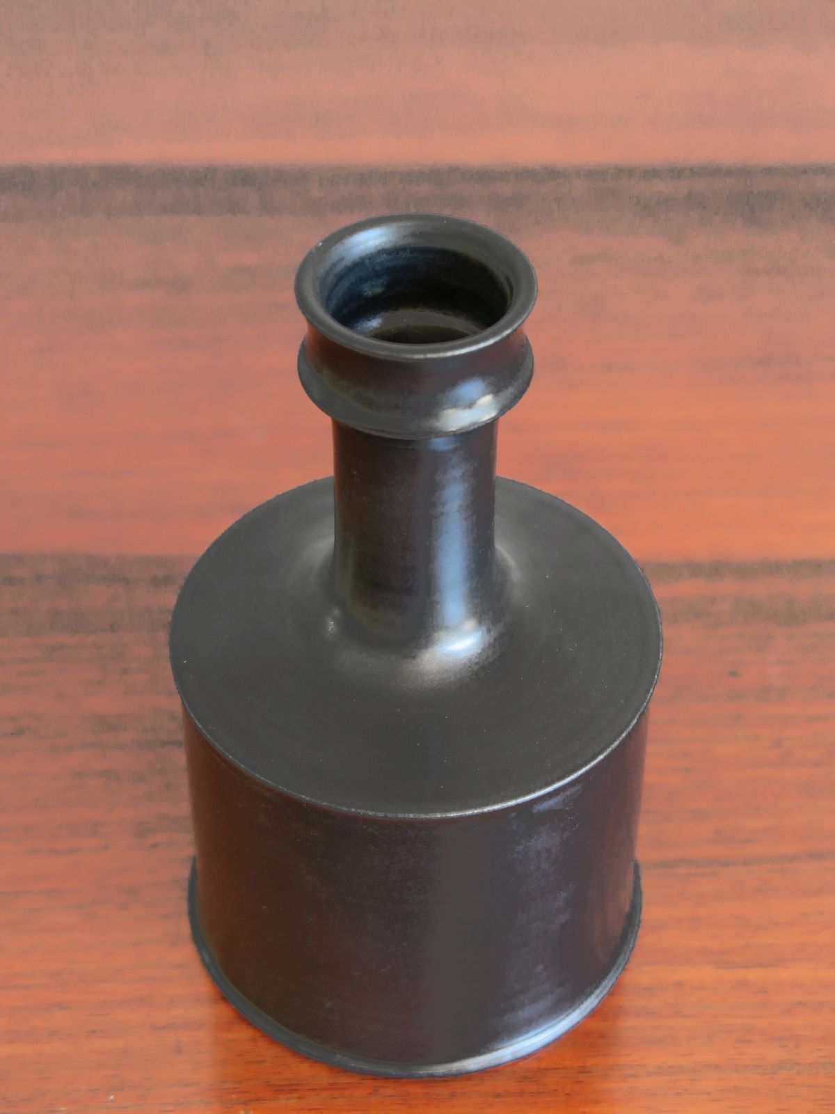 Franco Bucci Italian Black Ceramic Vase, 1970 photo furniture
