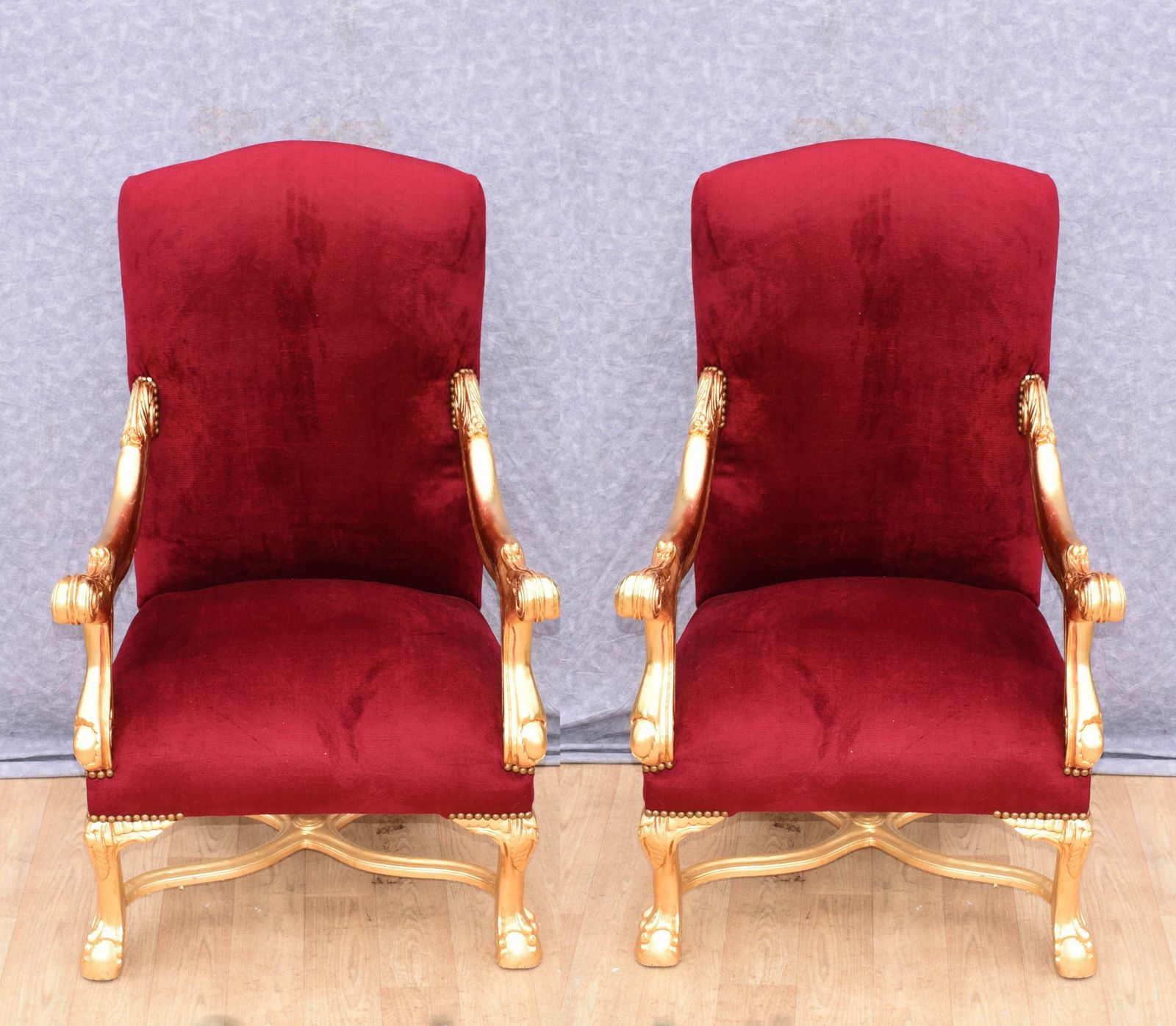 Gilt French Arm Chairs   Empire Chair Fautueils Seat