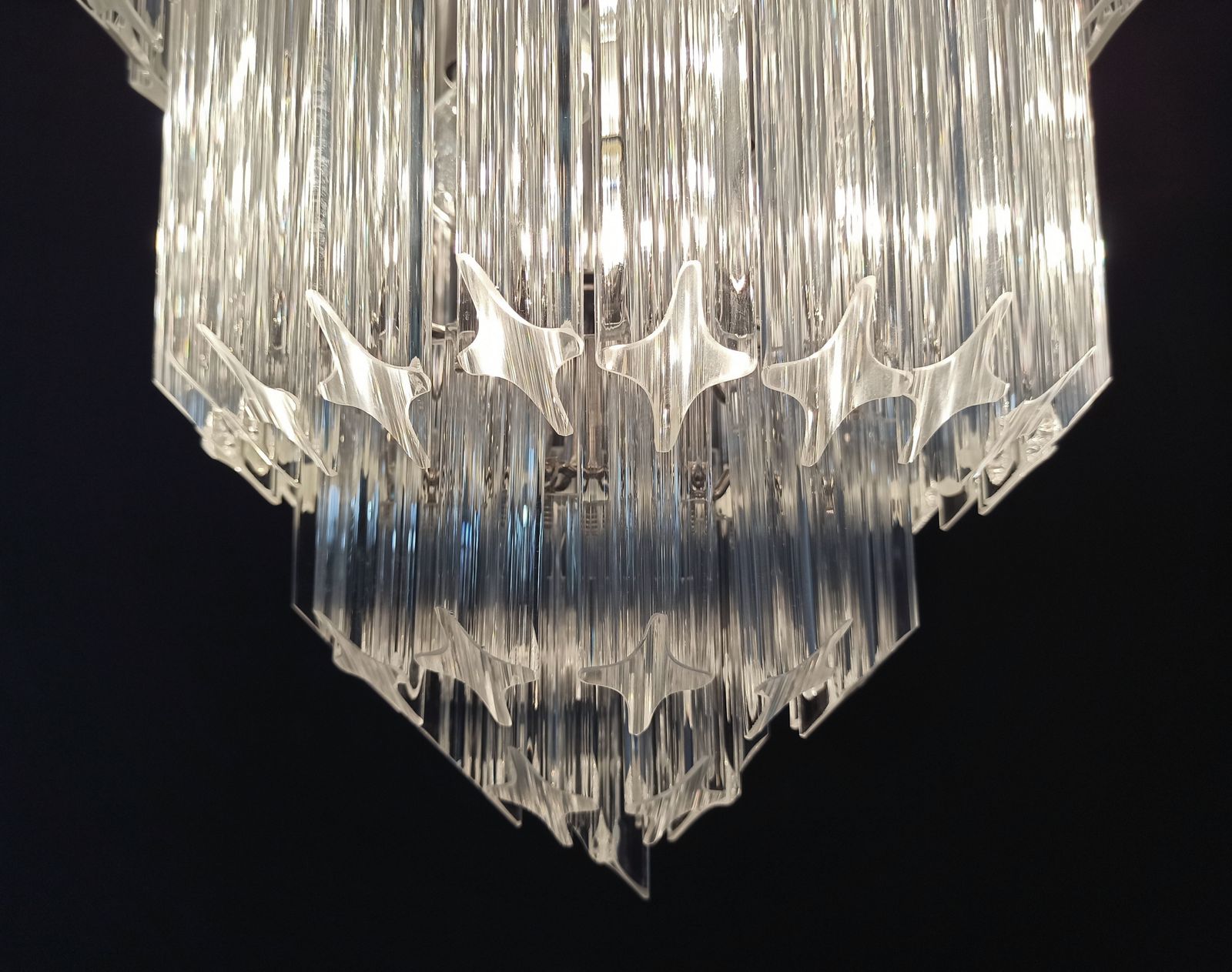1100.0 Murano Glass Chandelier    112 Trasparent Quadriedri photo