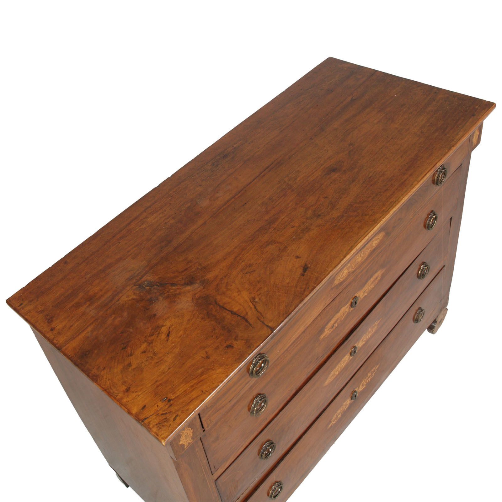 17th Century Lombard Piedmont Area, Chest Of Drawers, Commode,  Inlaid Walnut Wax Polished photo furniture