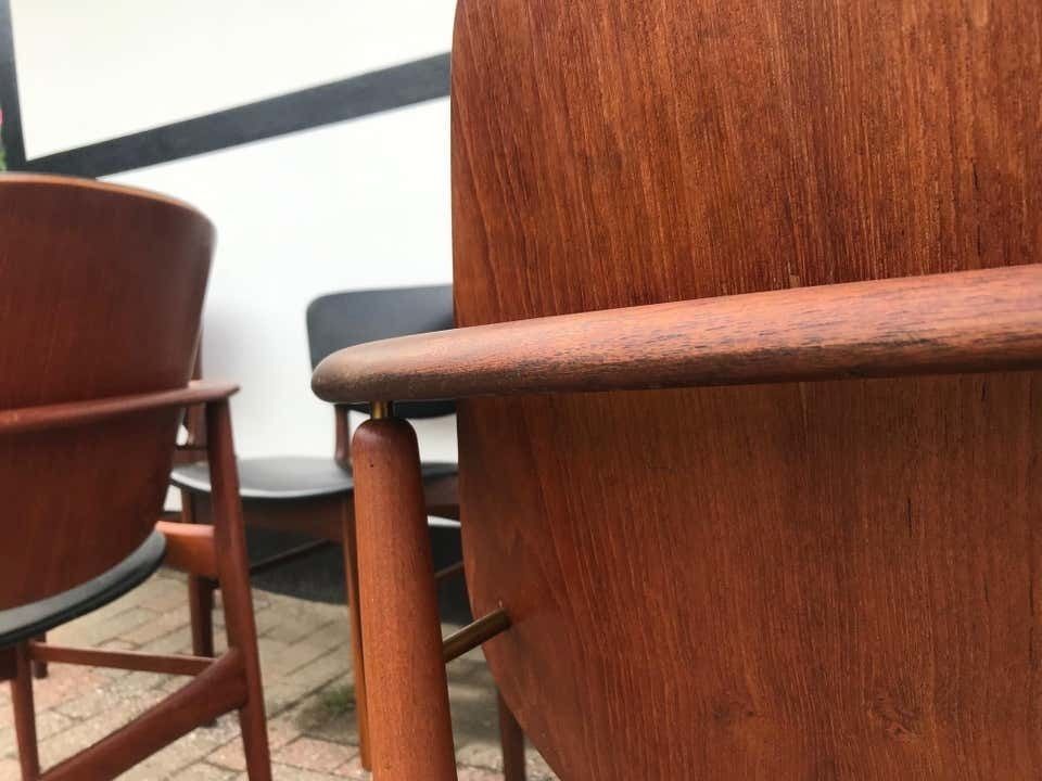 Arne Hovmand Olsen King And Queen Dining Chairs In Teak, Jutex 1950s, Set Of 6 photo 5170.0