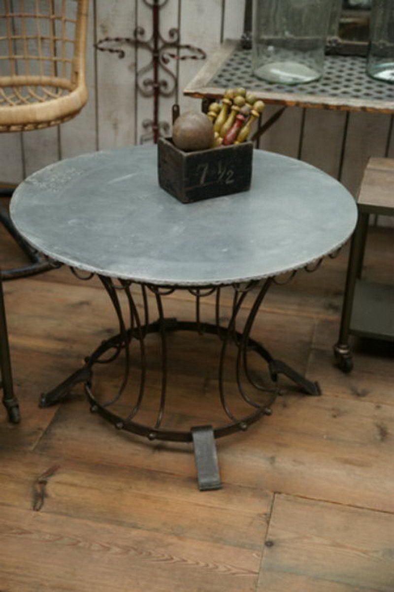 Coffee Table Made Of Metal And Zinc Top