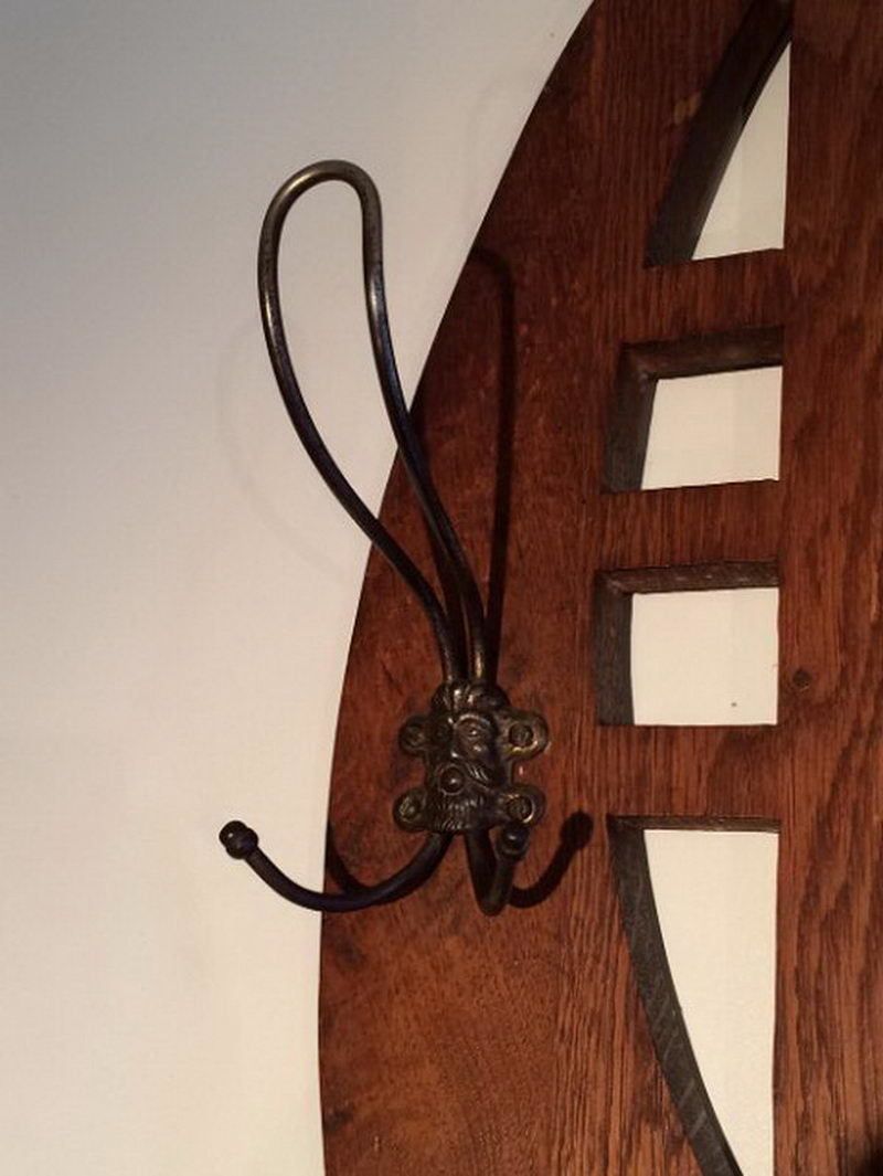 Art & Crafts Interesting Oak And Brass Mirror photo buy