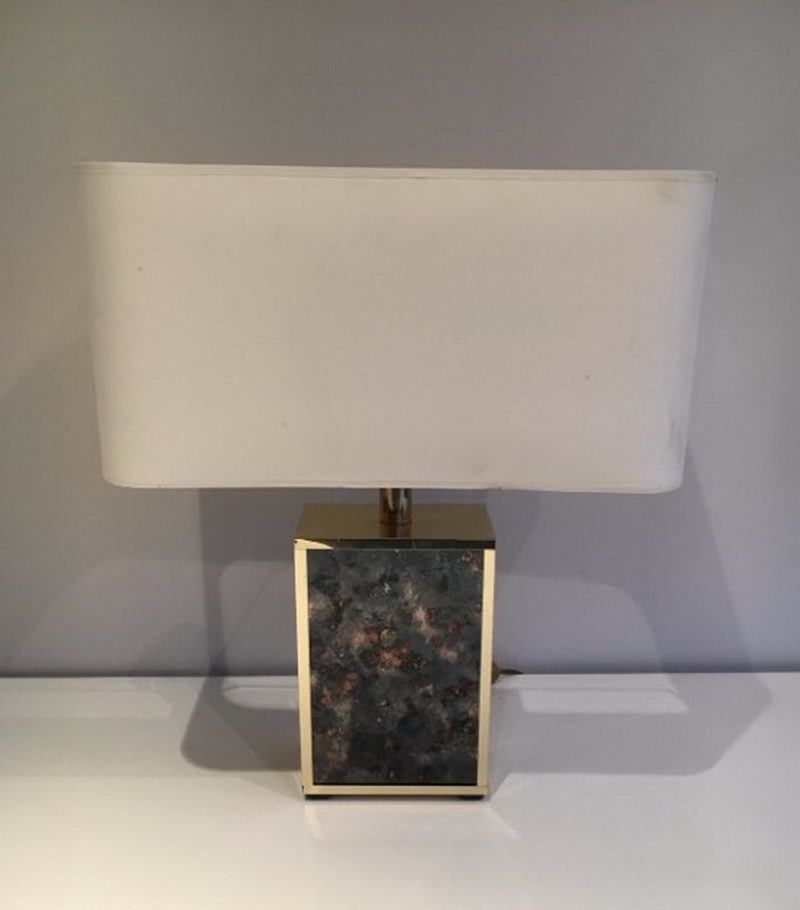 In The Style Of Aldo Tura. Foxed Glasses And Gild Metal Lamp. Circa 1970 photo vinterior