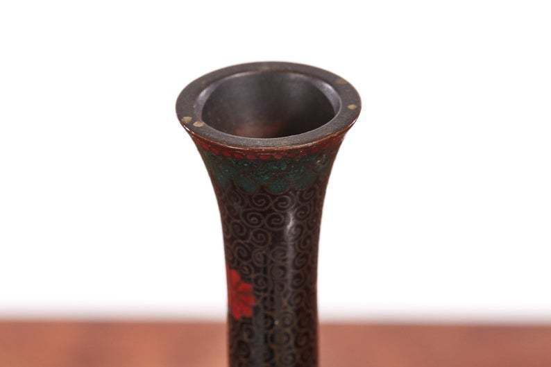 Unusual Antique Miniature Japanese Cloisonne Vase photo furniture