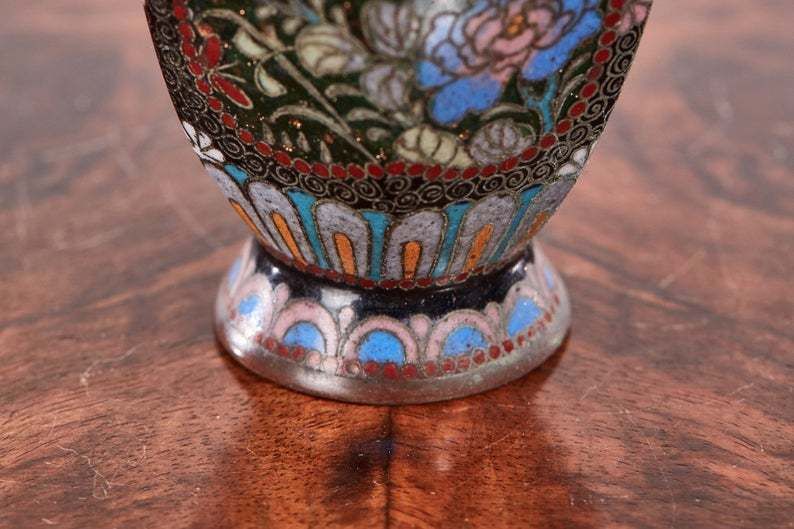 Unusual Antique Miniature Japanese Cloisonne Vase photo Home Decor