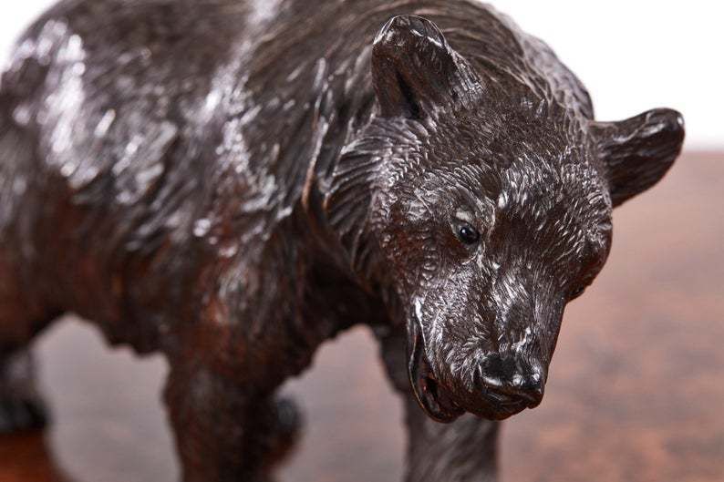 Quality Set Of 3 Antique Carved Black Forest Bears C.1860 photo for sale