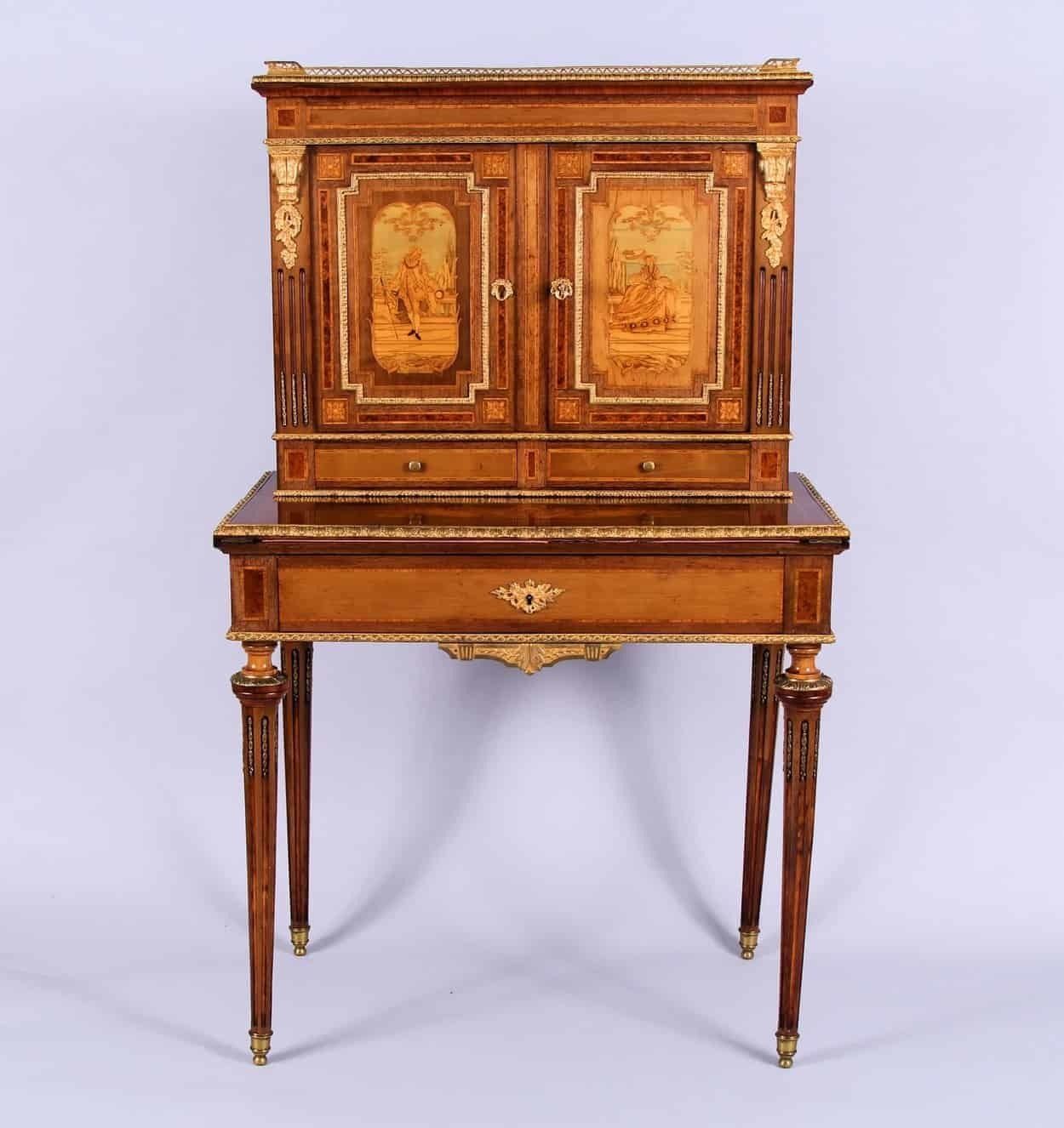 Charles Guillaume Diehl Furniture – Napoleon III Louis XV Revival Bonheur Du Jour photo vintage