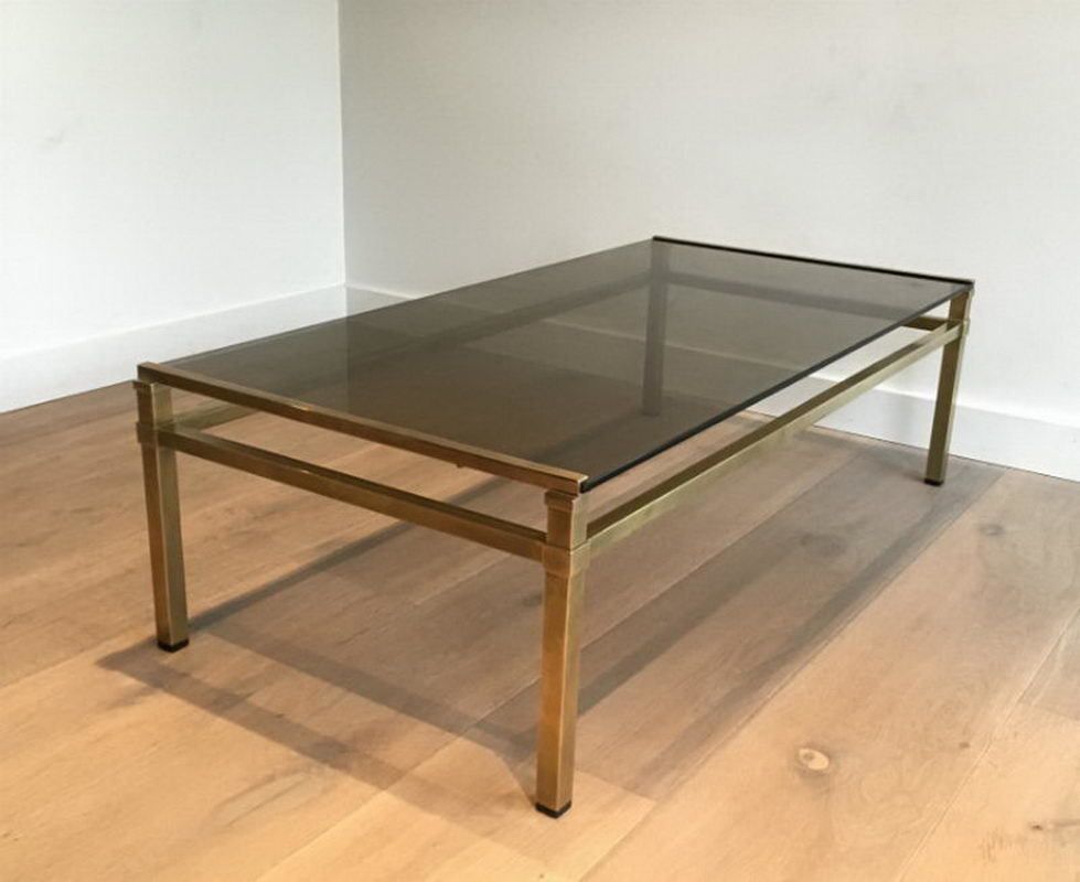 In The Style Of Paul Mc Cobb. Modernist Brass Coffee Table. Circa 1970 photo 1740.0