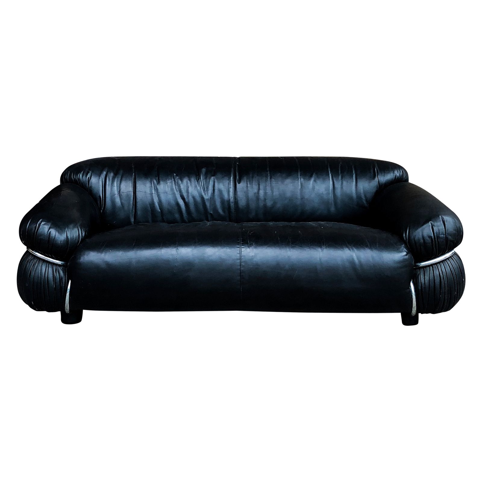 Italian Leather Sesann Sofa By Gianfranco Frattini For Cassina, 1972