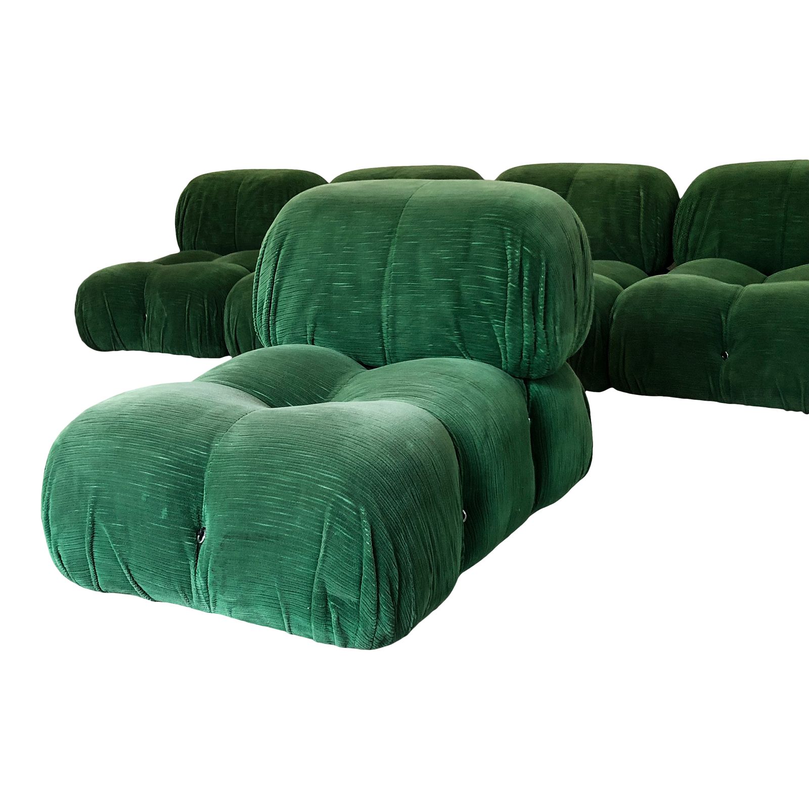 Large Italian Green Velvet Modular Camaleonda Living Room Set By Mario Bellini For B&B Italia, 1972 photo Furniture