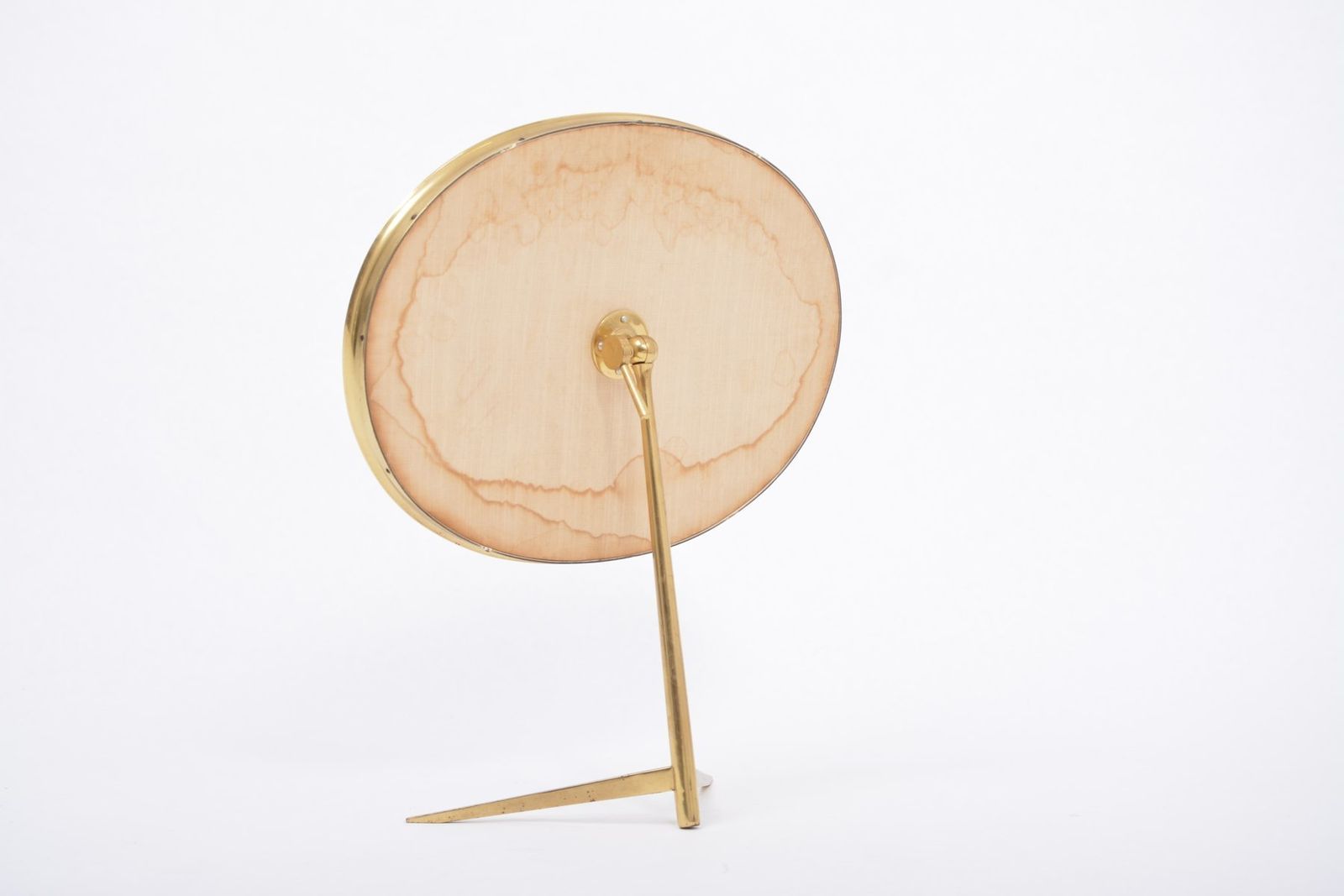 Mid Century Modern Oval Vanity Brass Table Mirror From Vereinigte Werkstätten Collection, 1960s photo buy