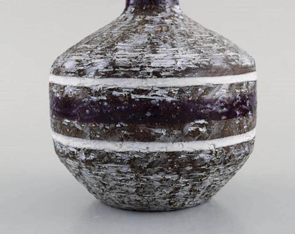 Upsala Ekeby, Sweden, Vase With Narrow Neck In Glazed Ceramics, 1960s photo Home Decor