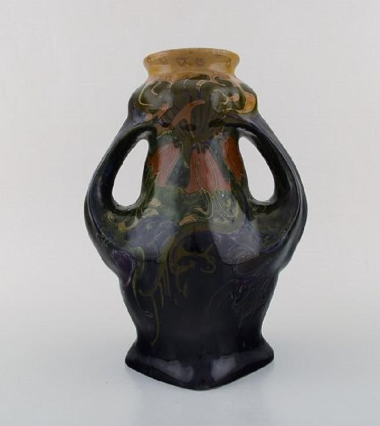 Rozenburg, Den Haag, Large Art Nouveau Vase In Glazed Ceramics, 1910s 1920s photo furniture