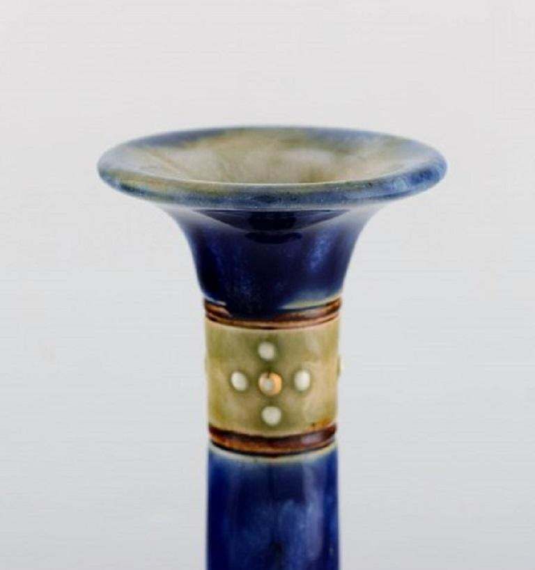 Royal Doulton, England, A Pair Of Narrow Necked Art Nouveau Vases photo vinterior
