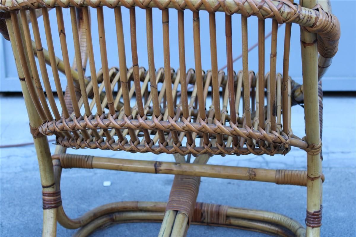 Pair Of Bamboo Armchairs Tito Agnoli 1950s Italian Design photo vinterior