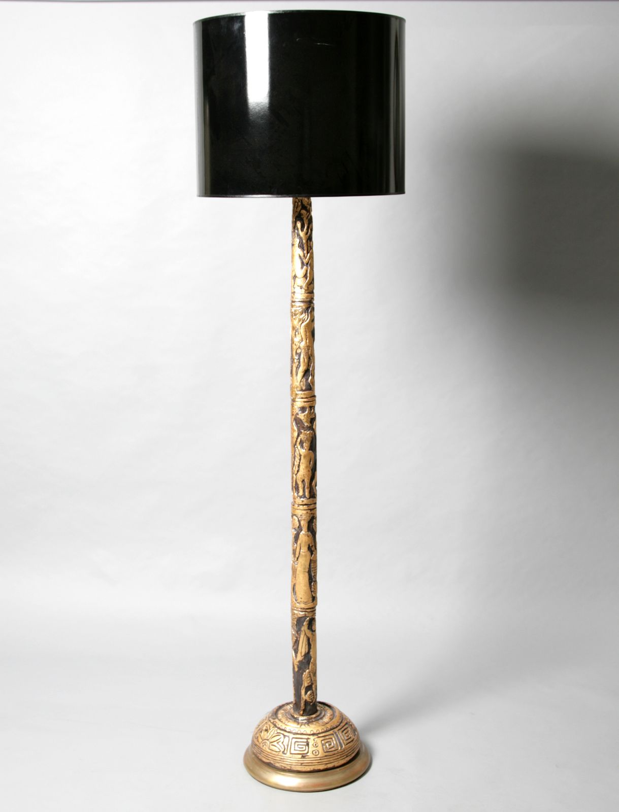 Gilt Plaster Floor Lamp By Mario Porcu