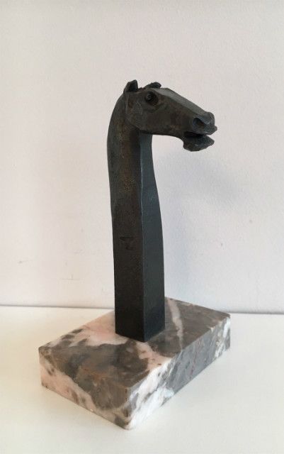Freddy Franckaert Kuntsmind. Stylish Horse Head Sculpture. Circa 1920 photo for sale