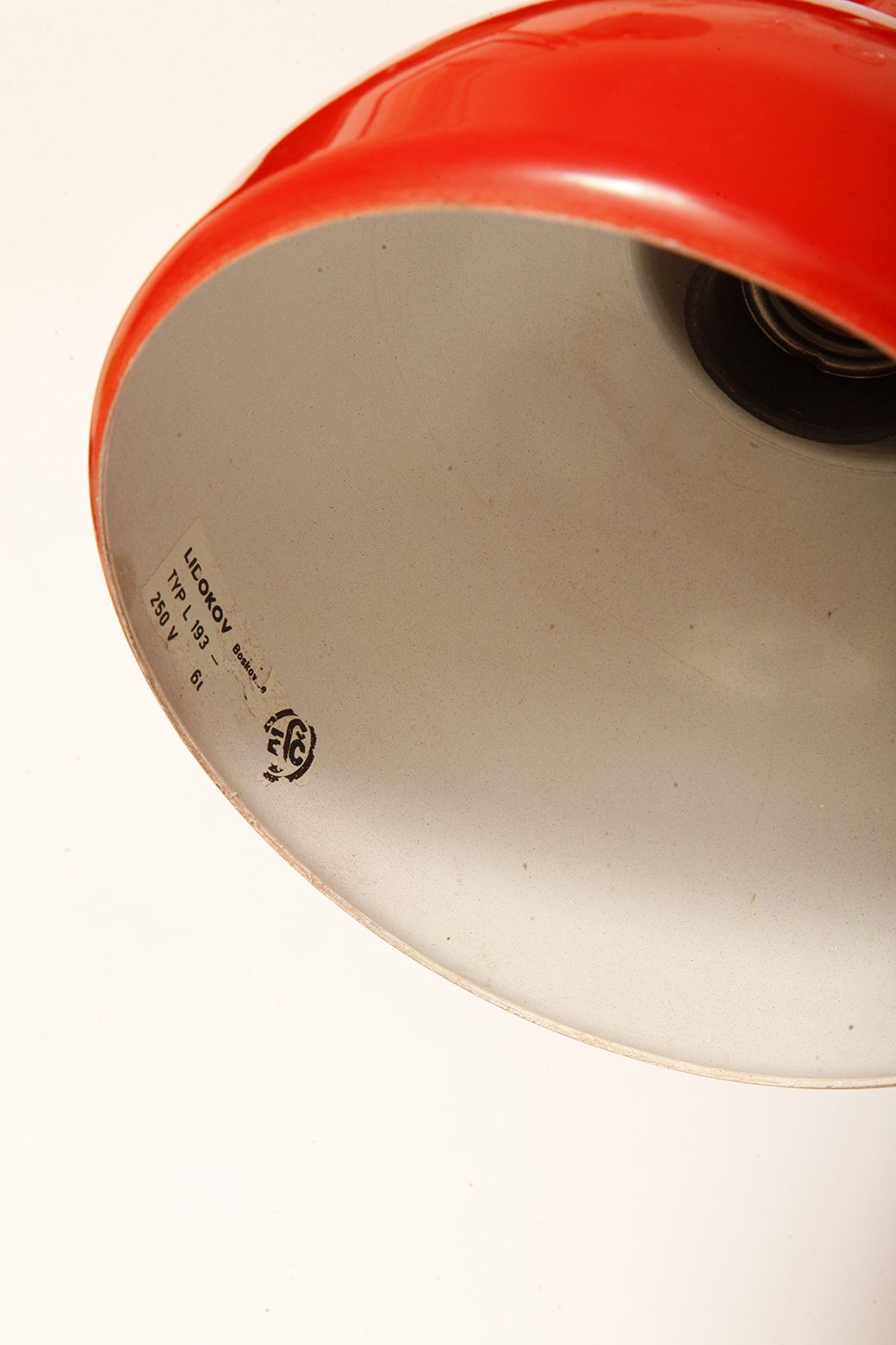 Red Metal Desk Lamp  By Josef Hůrka For Lidokov, Czechoslovakia, 1960s photo 350.0