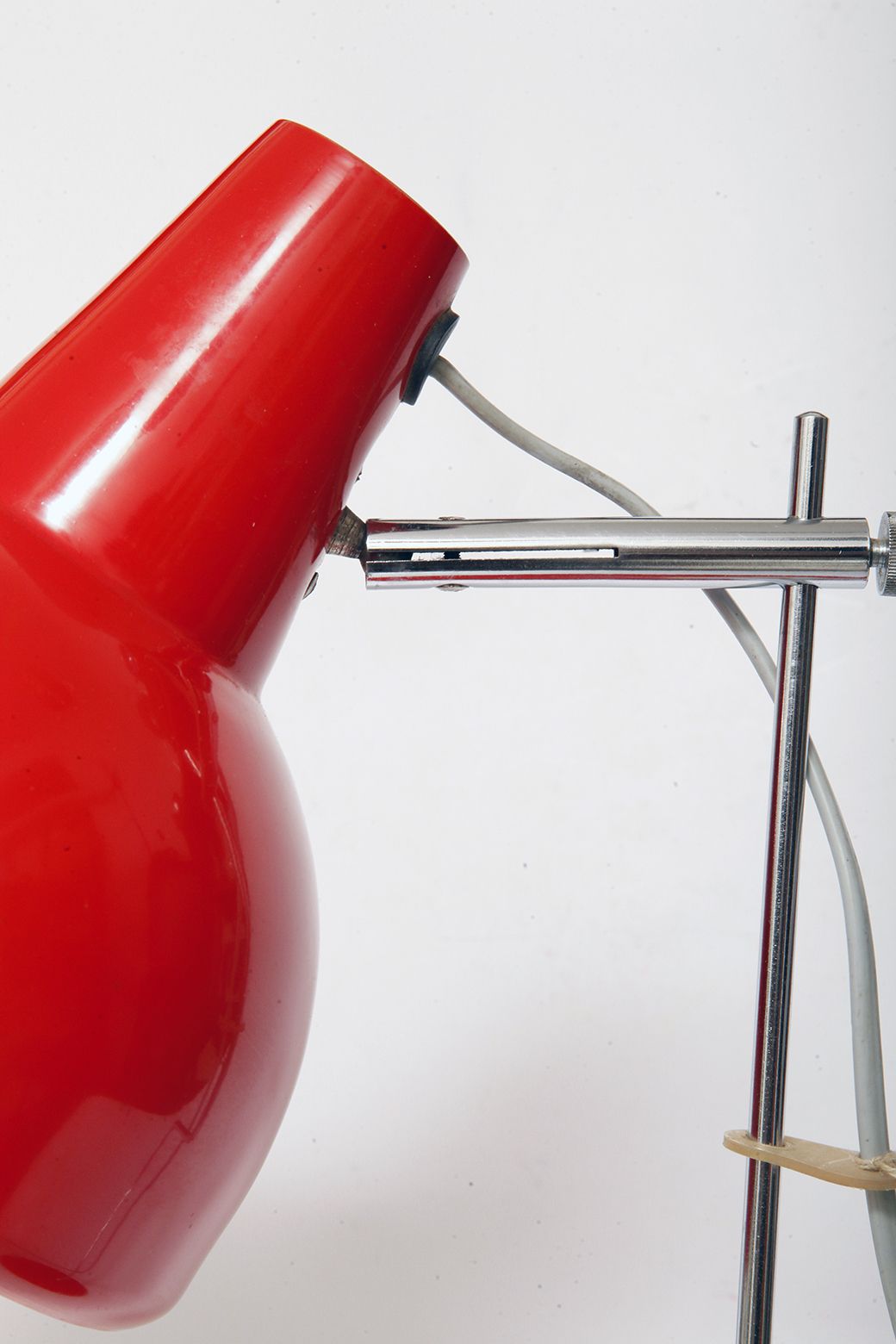 Red Metal Desk Lamp  By Josef Hůrka For Lidokov, Czechoslovakia, 1960s photo vinterior