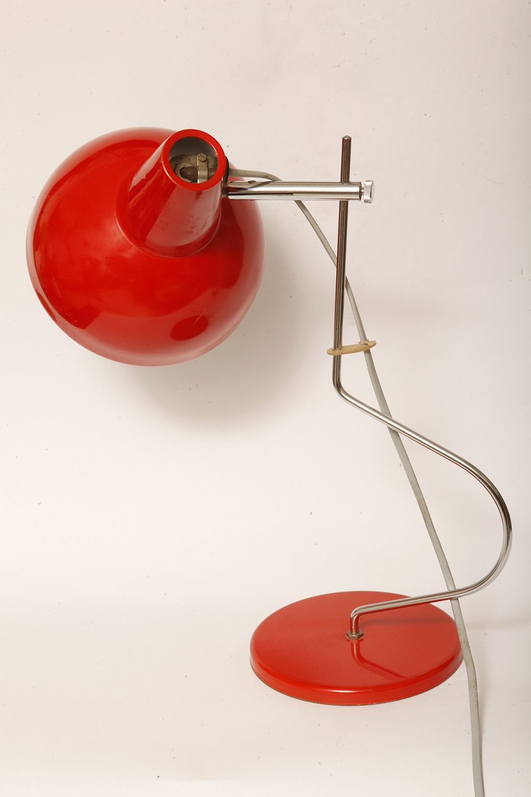 photo for sale Red Metal Desk Lamp  By Josef Hůrka For Lidokov, Czechoslovakia, 1960s