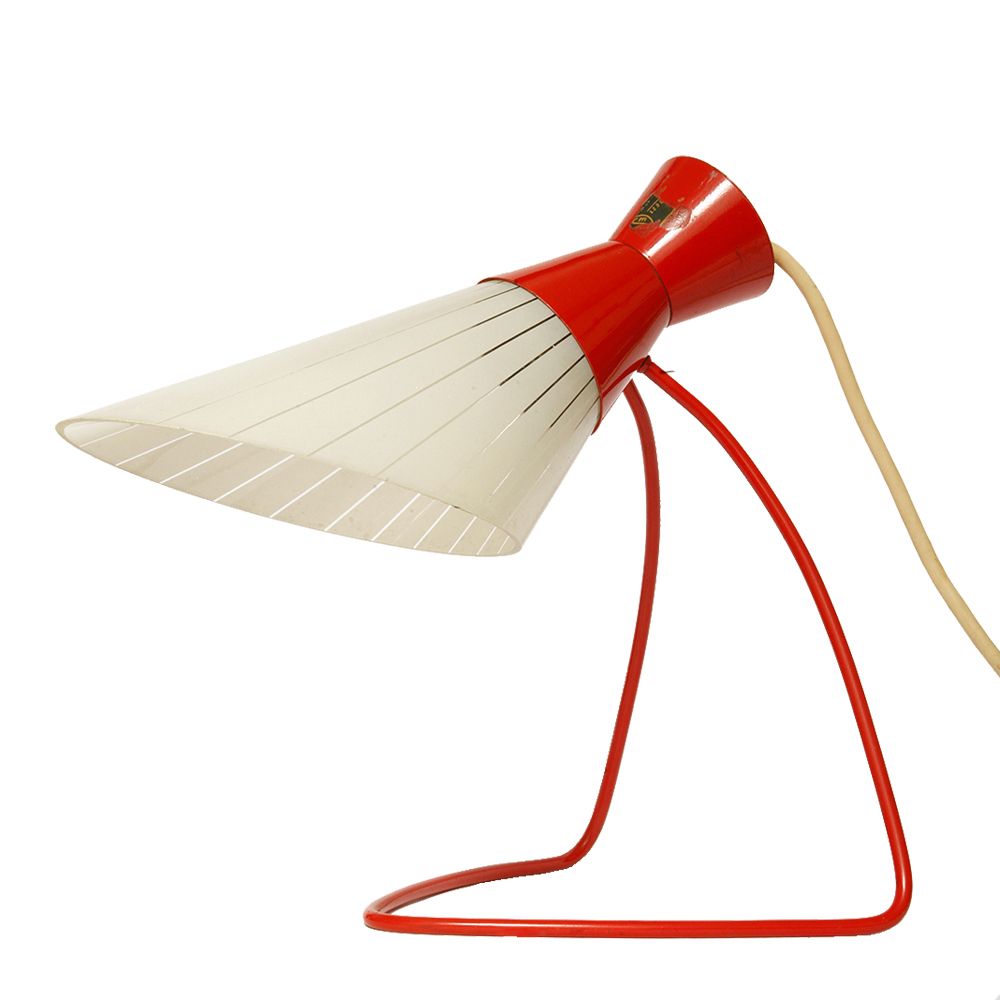 Metal Desk Lamp With A Glass Shade, Typ 1621 Designed By Josef Hůrka For Napako, Czechoslovakia, 1960s