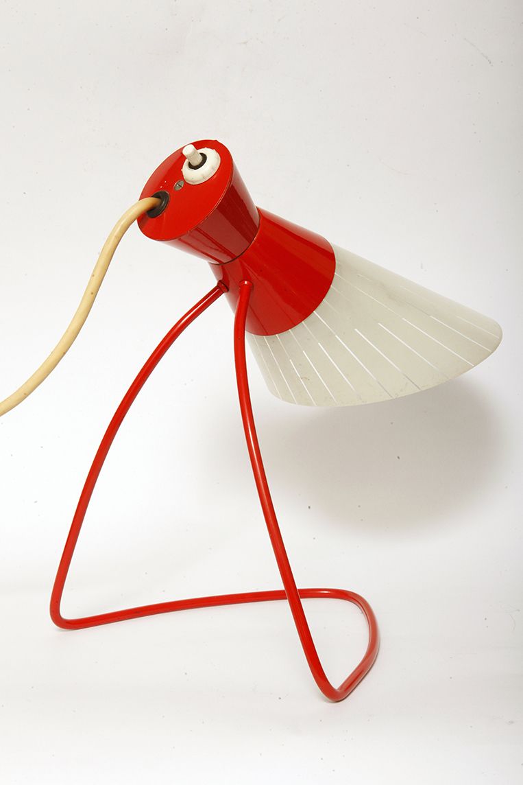 photo furniture Metal Desk Lamp With A Glass Shade, Typ 1621 Designed By Josef Hůrka For Napako, Czechoslovakia, 1960s